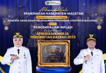 Kabupaten Magetan Raih Penghargaan Nasional atas Kinerja Akselerasi Pengendalian Inflasi