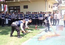 Bhabinkamtibmas Polres Magetan Dilatih Hadapi Kebakaran