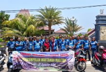 Wartawan Magetan Touring Bareng, Sekaligus Berbagi Beras di Hari Tani
